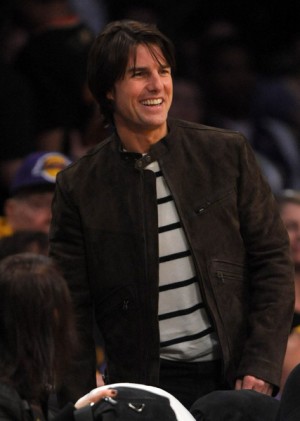 Tom Cruise and son Connor at LA Lakers basketball game