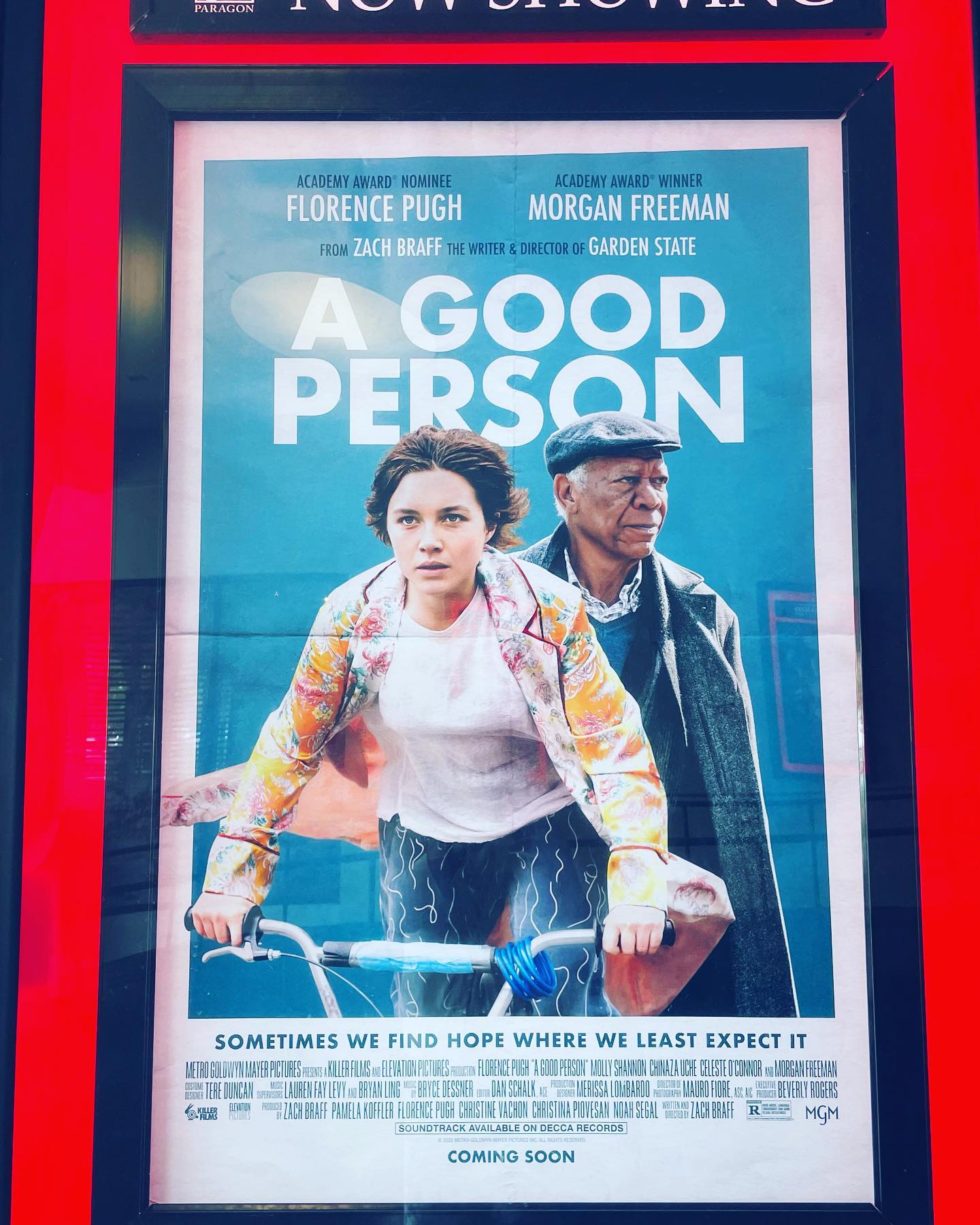 I went to see this must see movie today in Naples with my Mom, wow! I work in the field of addiction so thank you @zachbraff for bringing this story and including Hollywood legend @morganfreeman OMG & @florencepugh with her unbelievable five-star acting 😭 and let’s not forget her Mom @theofficialsuperstar